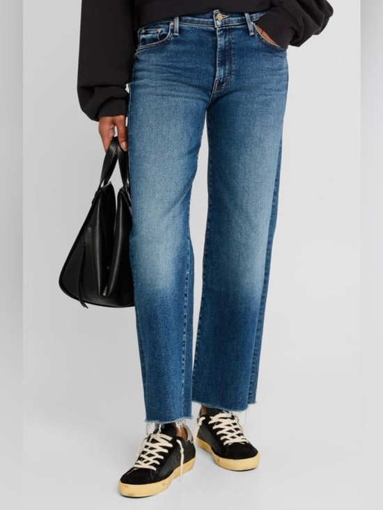 MOTHER Denim - MOTHER The Mid Rise Rambler Ankle Fray, Dark Wash Sz 32
